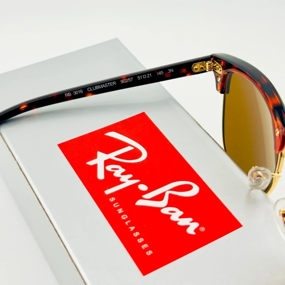 Ray-Ban ClubMaster Sunglasses RB3016 Polished Havana frame B15 Brown Lenses New!